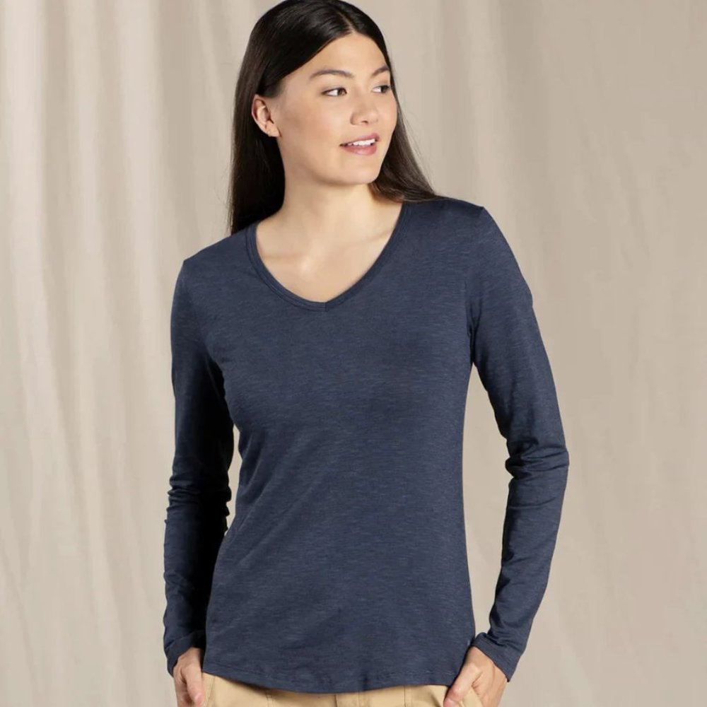 Toad and Co Marley Long Sleeve Tee - Navy Dot